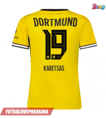 Lacne Ženy Futbalové dres Borussia Dortmund Konstantinos Karetsas #19 2026-27 Krátky Rukáv - Domáci
